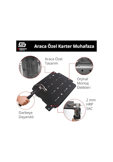 S-dizayn Citroen C. Elysee Çelik Karter Muhafaza Koruma 2013 Üzeri A+ Kalite