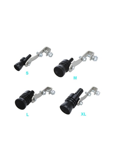 Suofeng Alüminyum Turbo Sesli İstifçi M Boy 10.2x2.5cm Siyah - Araç Egzos Borusuna Kolay Kurulumlu Turbo Ses Efekti