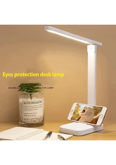 3 Kademesiz Karartma Dokunmatik Kontrollü Led Katlanabilir Masa Beyaz