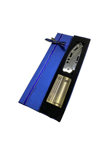 Benzinli Muhtar Model Çakmak Ve Çakı Kombini