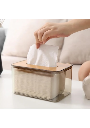 M-dekoratif Kutu Mendil Kapağı, Ev Ve Ofis İçin Şeffaf Kağıt Mendil Tutucu, Çok Fonksiyonlu Saklama Kutusu