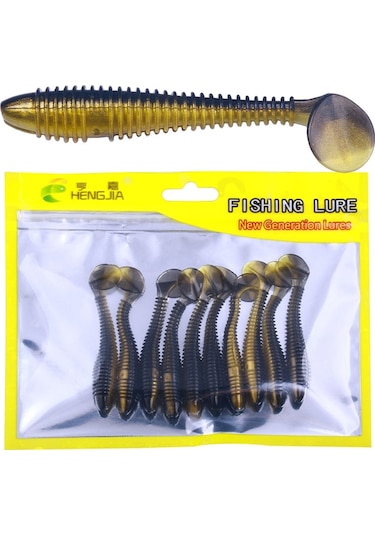 4.5 Cm 10 Adet/paket Hengjıa Spagetti Solucan T-kuyruk Yumuşak Yem Spiral Balıkçılık Kukla Lures Renk 2