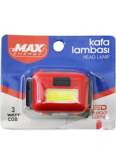 Pilli 3w Cob Led Kafa Lambası Fener 3-kademe Işık Ayarı- Flaşör 4.5v 120lümen Çok Renkli