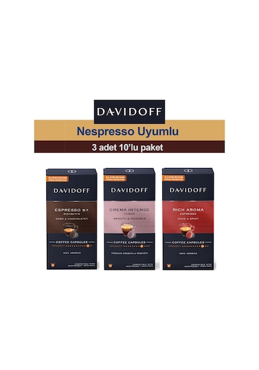 Davidoff Nespresso Uyumlu Kapsül Kahve Seti Espresso - Rich - Intense Kapsül Kahve