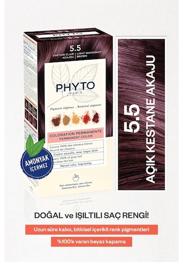 Phyto Color 5.5 Açık Kestane Akaju Amonyaksız Kalıcı Bitkisel Saç