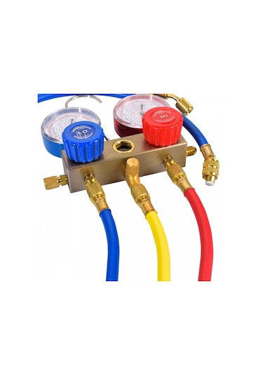 İkili Manifold Gaz Saati Seti R22 R134 R404 R410 + Hortum Takımı