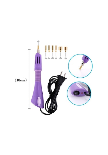 Ximistore9 7'li Taş Yapıştırma Makinesi - Kumaş Ve Çantalara Taş Dizme Aleti - Mor Renk