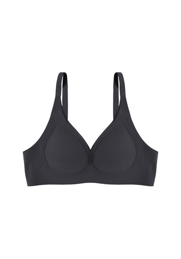 Balensiz Lazer Dikişsiz Kaplı Dekolteli Büstiyer Sütyen Siyah