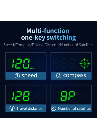 Teltree G7 Gps Arabalar İçin Yükseltilmiş Görünüm Monitörü - Hız, Konum, Yol Mesafesi, Uyku Ve Hız Aşımı Uyarıları, Otomatik Parlaklık Regülasyonu