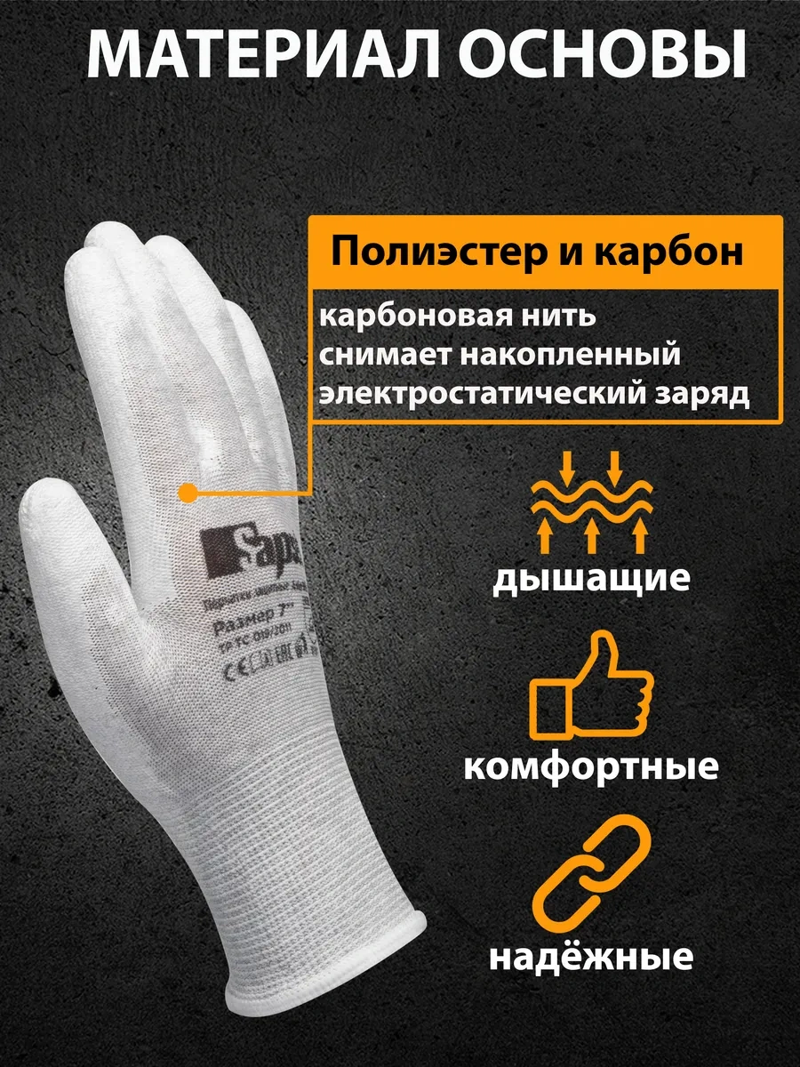 Sapset Antistatik Kaplamalı Avior White Esd İş Eldivenleri 328044672