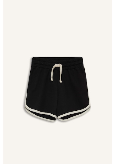 Defacto Kız Çocuk Beli Lastikli Basic Düz Şort B5164a825hsbk81 Siyah