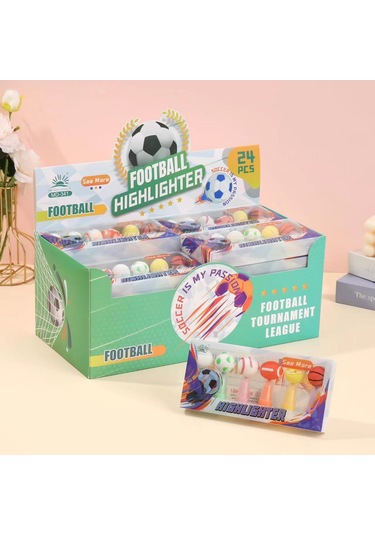 Highlighter Fosforlu Kalem 6'lı Set Top Desenli Çok Renkli