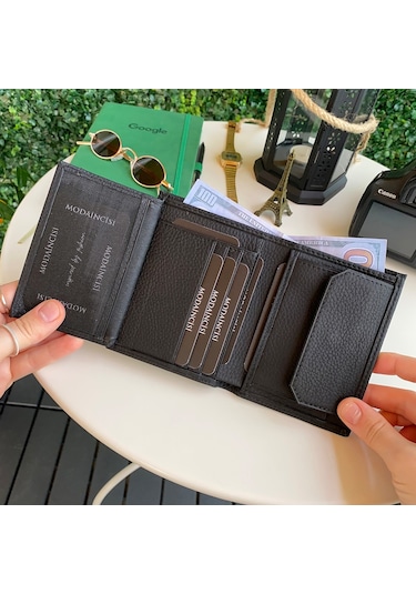 Modica Eretna - Hakiki Deri Bozuk Para Bölmeli Erkek Cüzdan