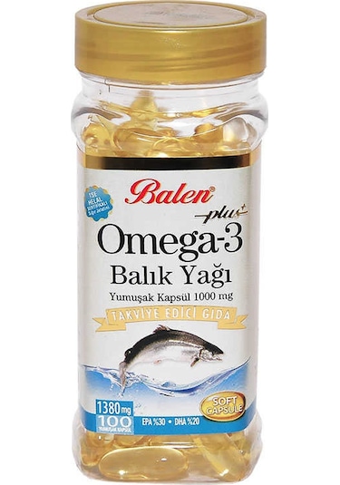 Balen Plus+ Omega-3 Balık Yağı Yumuşak 100 Kapsül 1380 MG