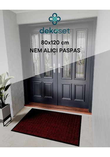 Kapı Önü Paspas Nem Alıcı Paspas 80x120 Cm Bordo