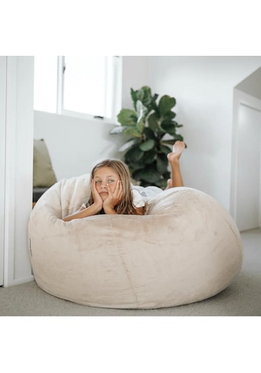 Good Night 12 Renk Gök Kuşağı Puf Armut Koltuk 100x100x50cm Bej