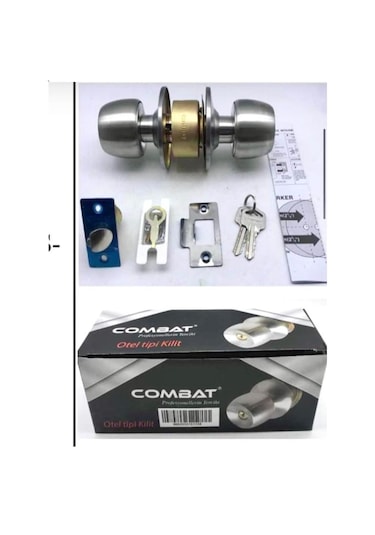 Combat Topuzlu Kapı Kilidi Otel Tipi Saten Renk