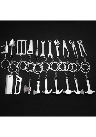 Sones 10 Parça Alet Metal Anahtarlık H-397 Balta Pençe Çekiç