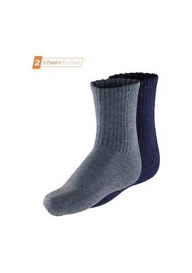 Blackspade Çocuk Termal Çorap 2. Seviye 2'li Paket 9995 - Lacivert Gri Gri - Lacivert