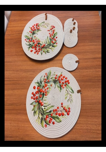 Gri 6 Kişilik 12 Parça Amerikan Servis, Hasır Supla Takımı, Tabak Gri