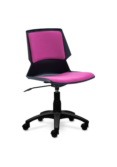 Ofiscombin Ofis Büro Ev Ayarlı Tekerlekli Öğrenci Çocuk Bilgisayar Ders Çalışma Koltuğu Pembe Kumaş 00047499404