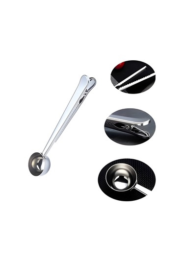 Kahve Kaşığı Klipsli Gri