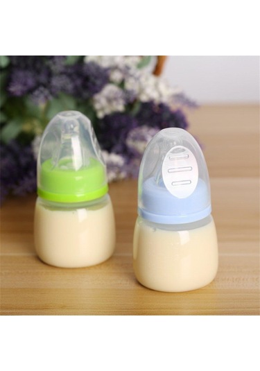 Bebek Bebek 0-18 Ay Besleyici 60ml Pp Emzirme Suyu Süt Mini Sertlik Şişesi Mavi 60ml