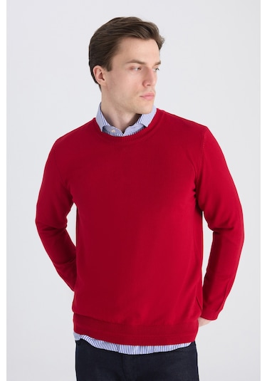 D's Damat Ds Damat Regular Fit Kırmızı Düz Örgü Kazak 5hf062442004m 601