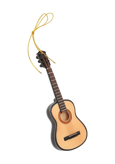 Vkemall Klasik Gitar Miniatur Ahşap Dekoratif Süs, Müzik Severlere Hediye, Noel Ağacı Asısı, Ev Ofis Dekoru