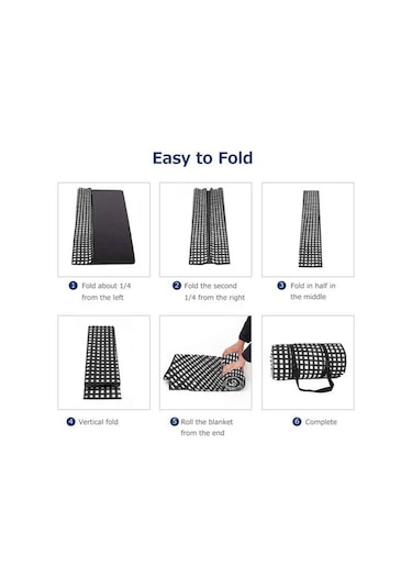 Xiaaokeji Piknik Bezi Katlanır Mat Battaniye Açık Hava Katlanır Su Geçirmez Battaniye Siyah-beyaz Siyah - Beyaz