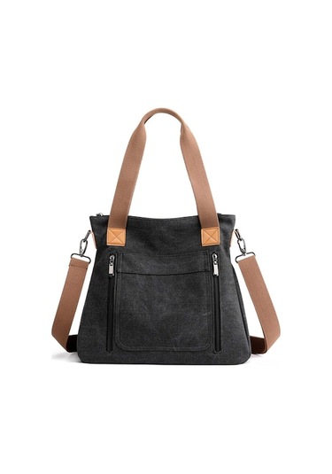 Didadodo Çok Cepli Vintage Kadın Kanvas Çanta - Ayarlanabilir Omuz Askılı Şık Ve Dayanıklı Koyu Kırmızı Koyu Kırmızı