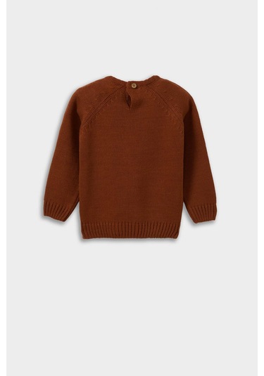 Defacto Erkek Bebek Bisiklet Yaka Triko Kazak F2408a525wnbn113 Turuncu