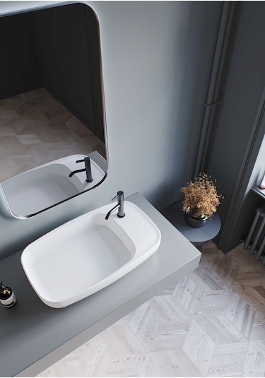 Cerastyle Nova 70 Cm Tezgah Üstü Çanak Lavabo Gizli Sifonu Beyaz