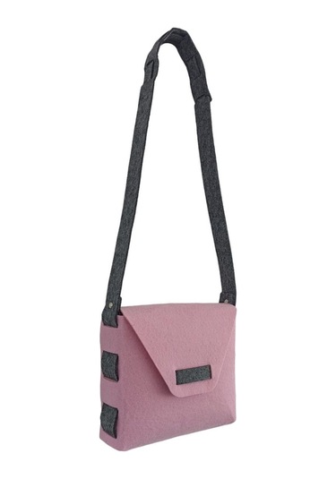 Kız Çocuk Omuz Çantası Keçe Sağlıklı Dikişsiz Etkinlik Günlük Çanta Pembe-gri Pembe