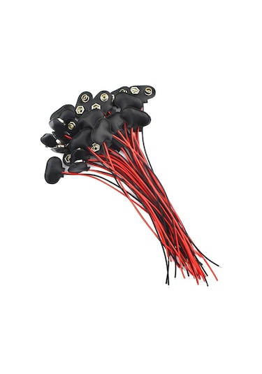 Ay Magnet 10 Adet 9 Volt Pil Yuvası-Pil Yatağı Ikili 9V Pil Bşlğı