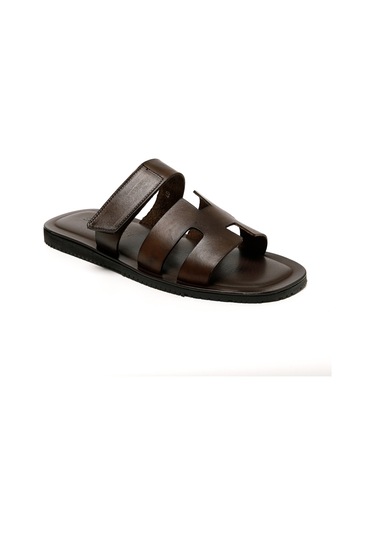 The Sandals Factory Dark Brown Sandalet Erkek M7897 The Sandals Factory Leather Upper Sandals Dark Brown