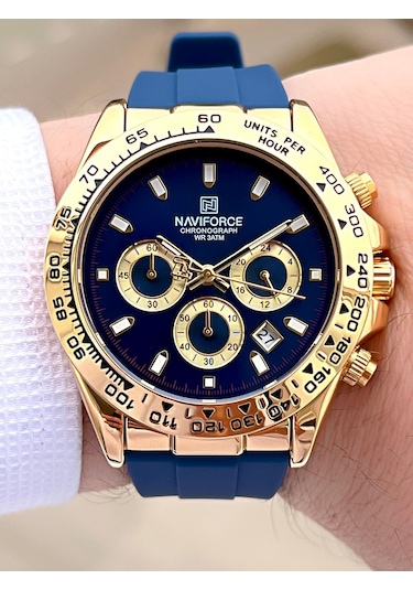 Naviforce Silikon Kordon İç Fonksiyonları Aktif 3 Atm Suya Dayanıklı Erkek Kol Saati E.n8054.ls