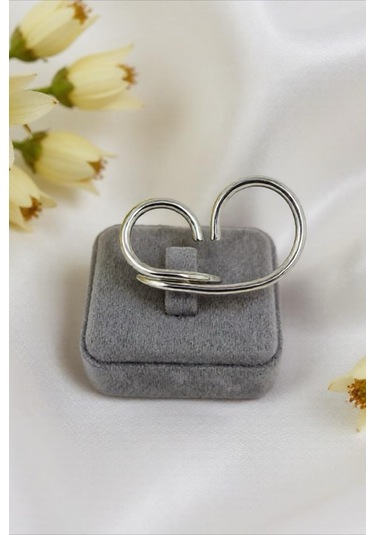 Gümüş Renkli Çelik Ayarlanabilir Yüzük Gümüş