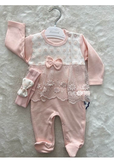 Papatya Küpürlü Bandanalı Tulum Somon SOMON