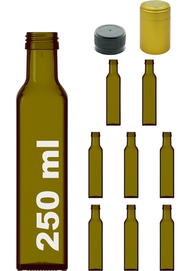 Afracam Maraska Yeşil 250 ML Cam Şişe Kapak Kapüşon 8 Adet