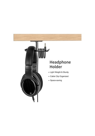 Yingfu New Bee Çift Kulaklık Standı, Oyuncu Kulaklığı Standı, Evrensel 2 Yönlü Tutucu, Tüm Kulaklıklar İçin, Kablo Saklama,