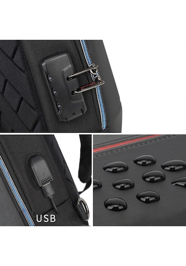 Agoodshop Büyük Kapsiteli Şarj Girişli Su Geçirmez Çapraz Askılı Omuz Çantası - Mavi Lacivert