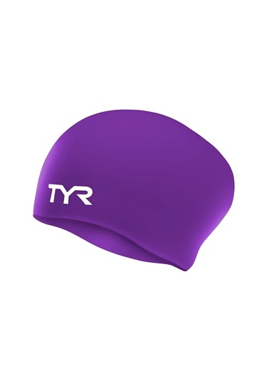 Tyr Yetişkin Uzun Saç Silikon Yüzücü Bonesi Mor