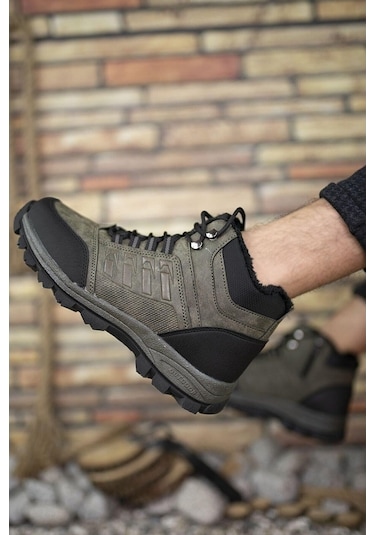 X-Step X6 Haki Termal Kürklü Kışlık Erkek Bot Ayakkabı