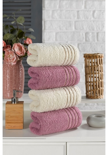 Casnack Diana Havlu Seti 4'lü 800gr. 50x90cm - Mürdüm-bej