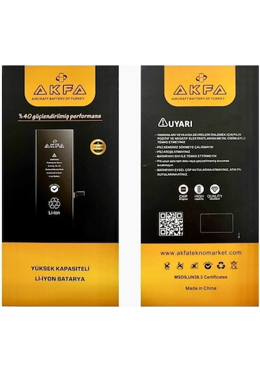 Akfa Apple Uyumlu iPhone  7 Telefon Batarya- 2300 Mah Tamir Seti Model:eghlru39