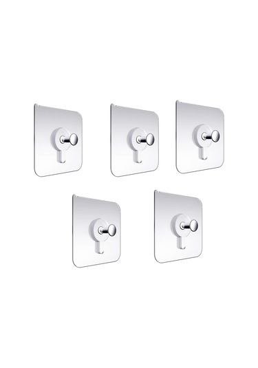 Yapışkanlı Hanger Vidasız Eşya Ürün Taşıma Askılık 5 Adet-al4344 Şeffaf