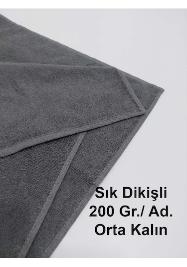 Gri Berber Havlusu Denizli 50x90 Cm 12'li