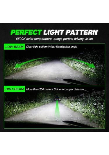H4 Tipi Araba Farı, Fanlısız Tasarım, 10000lm, 6500k, Ip68 Koruma, Hızlı Başlangıç, Plug & Play, 6063 Alüminyum Gövde