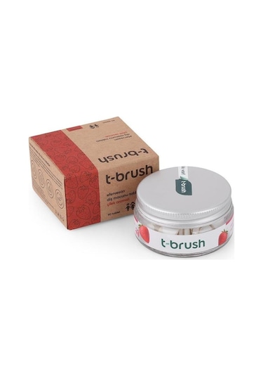 T-Brush Çilek Aromalı Florürsüz Diş Macunu 90 Tablet
